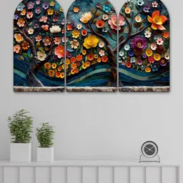 Myntra Elegant Homes Multicoloured Set of 3 Piece MDF Other Wall Paintings-picture-41