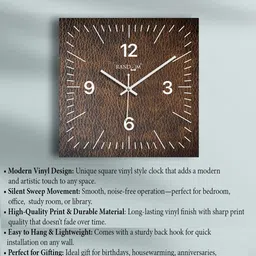 RANDOM Multicoloured & Brown Textured Wall Clock image 5