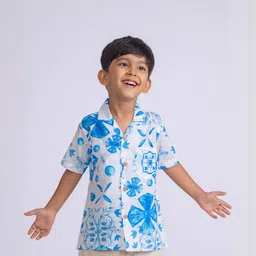 Tura Turi Boys Cotton Floral Printed Casual Shirt-image-85