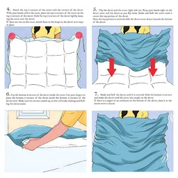 Trance Home Linen 300TC Checks Zippered Single Rajai Cover/Blanket Cover with 1 Pillow Cover image 4