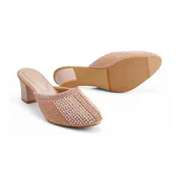 CORDWAINERS Embellished Party Block Mules image 4