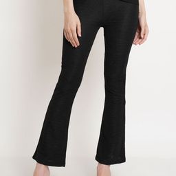 Popwings Women Smart Regular Fit Non Iron Bootcut Trousers-picture-2