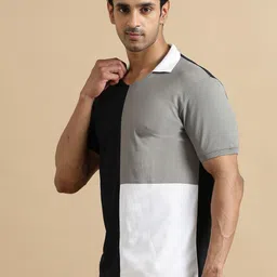 ECOLINE Clothing Men Antimicrobial Colourblocked Polo Collar T-shirt image 3