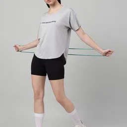 MKH Women Typography Printed Drop-Shoulder Sleeves Dri-FIT T-shirt image 3