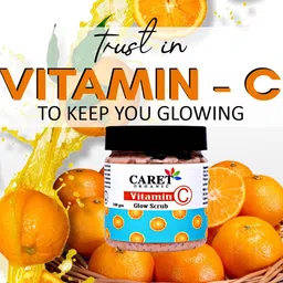 CARET ORGANIC Vitamin C Glow Scrub - 100 g With Hybrid Creamy Cleanser - 100 ml image 2