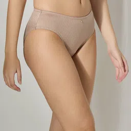 bodyline Striped Satin Seamless Mid-Rise Hipster Brief image 2