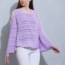 RC NEOEN Cold-Shoulder Ruffles Cotton Top-image-8