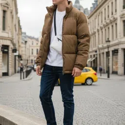 HERE&NOW Men Geometric Checked Bomber with Patchwork Jacket image 4