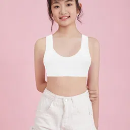 BRAAFEE Girls Pack Of 4 Solid Non Padded Camisole image 3