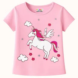 KUCHIPOO Girls Pack of 5 Typography Printed T-shirt image 2