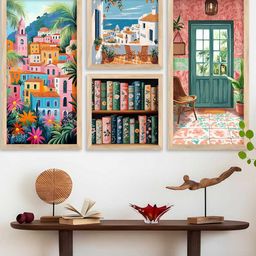 WALLLANE Multicoloured 4 Piece Wood Wall Paintings-picture-16