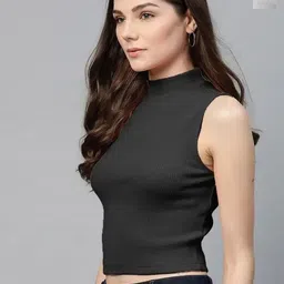 SRISARAS Women Pack of 2 High Neck Tank Crop Top-image-92