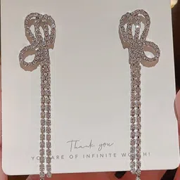 AKISON JEWELS Silver-Plated Crystals Earrings-image-0