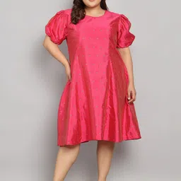 Tulsattva Puff Sleeve Fit & Flare Midi Dress-picture-18