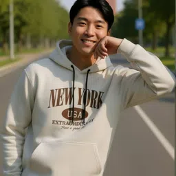 SHAUN Men Printed Hooded Sweatshirt image 2