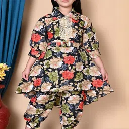 LUTFORA Girls Floral Printed Tunic With Dhoti Pants-picture-33
