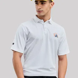 BOLDFIT Men Chennai Super Kings Printed Polo Collar White T-shirt image 5