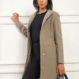 Globus Women Mock Collar Regular Fit Long Sleeves Overcoat image 2