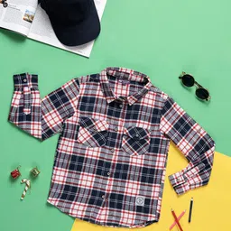 Purple United Kids Boys Tartan Checks Opaque Checked Casual Shirt-picture-30