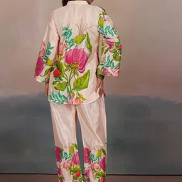 LABEL AARNA Women Dusky Grove Silk Crepe with Digital Print Co-ord Set image 4