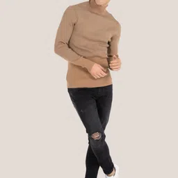 Moda Rapido Men Turtle Neck Raw Edge Slim Fit T-shirt image 5