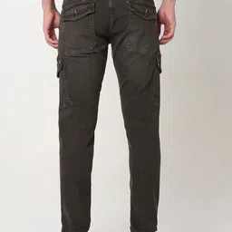 SPYKAR Men Charcoal Black Mid Rise Regular Fit Casual Cotton Jeans image 3