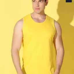 WOOSTRO 2-Pcs Odour-Free Combed Cotton Innerwear Vests VWS26(PLAIN YELLOW)(BKLN NAVY)-picture-6