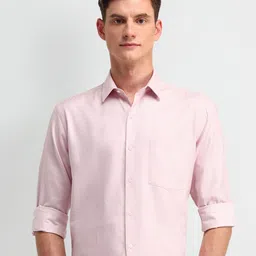 Arrow Men Classic Spread Collar Solid Cotton Formal Shirt-image-55