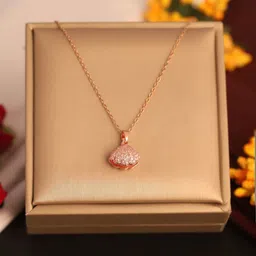 TEMORA Rose Gold-Plated Geometric Pendants with Chains-picture-37