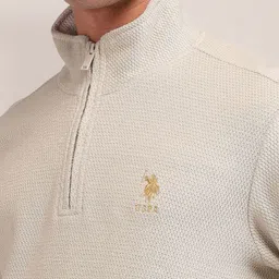 U.S. Polo Assn. Men Cotton Front-Open High Neck Regular fit Sweatshirt image 2