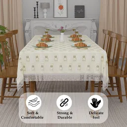 RUBOXA Cream-Coloured Plastic 6-Seater Table Cover image 4