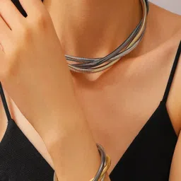 SAPRAA TRENDS Women Rhodium-Plated Copper Jewellery Set-picture-37