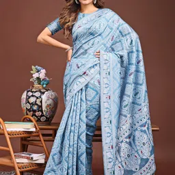 DIVASTRI Ethnic Motifs Ikat Saree image 3