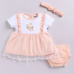Smart Baby Floral Applique A-Line Dress-image-71