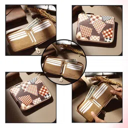 JND Men Geometric PU Zip Around Wallet image 4