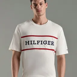 Tommy Hilfiger Europe Typography Embroidered Round Neck Casual T-shirt-picture-49