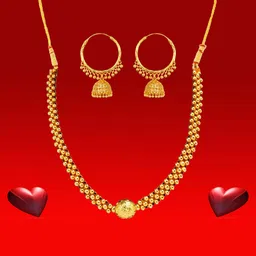 Heer Collection Gold-Plated Necklace and Earrings-picture-19