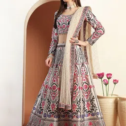 Chhabra 555 Floral Digital Print Embroidered Lehenga With Choli & Dupatta image 2