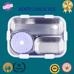 moira international Lunch Box for Kids Compartment Insulated Stainless Steel Tiffin Box for KID_L275 3 Containers Lunch Box image 1