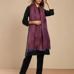 Fabindia Geometric Woven Design Woollen Shawl-picture-37