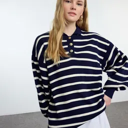 Trendyol Women Striped Pullover-image-30