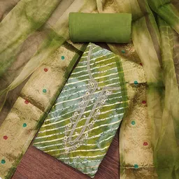 KIMISHA Leheriya Printed Beads And Stones Unstitched Dress Material-picture-15