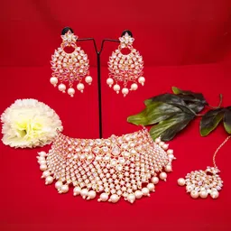 VATSALYA creation Rose Gold-Plated Artificial Stone Studded Jewellery Set-picture-49