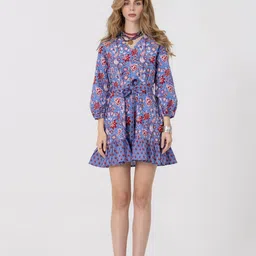 Zenava by Myntra Women Floral Printed V-Neck A-Line Mini Dress-picture-42