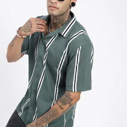 SHOWOFF Men Comfort Opaque Striped Casual Shirt-image-80