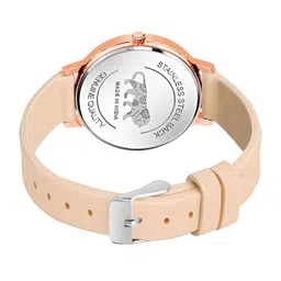 VIRAKTI Women Leather Wrap Around Straps Analogue Watch G-15-CREAM SILICONE-G image 5