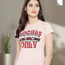Dreambe Women Pack of 2 Donald Duck Graphic Printed Round Neck Cotton Regular Fit T-shirts-image-98