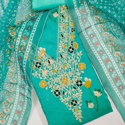 BlissFlair Art Silk Unstitched Dress Material-picture-30