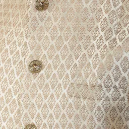 Manish Creations Woven Design Mandarin Collar Straight Kurta with Churidar & Nehru jacket image 4