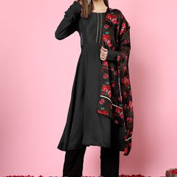 Anouk Rustic Women Printed Sequinned Crepe Anarkali Kurta-picture-41